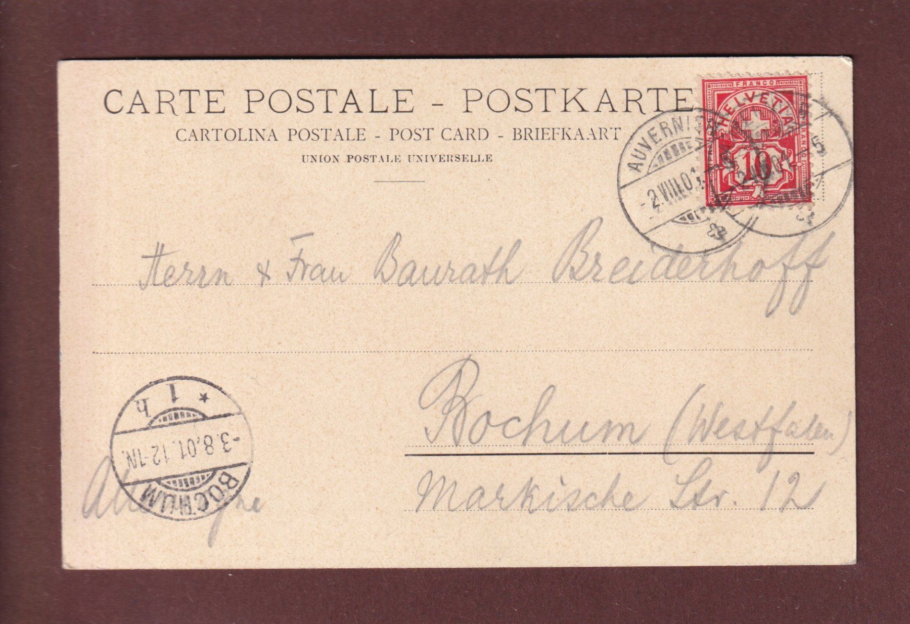 Cartoline postali: NEUCHÂTEL - Château et Alpes - 1901 – Usato da Pully venduto da nicecards 1
