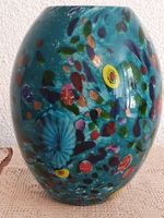 Vintage Designer doppelwandige Murano Glasvase mit Murrinen