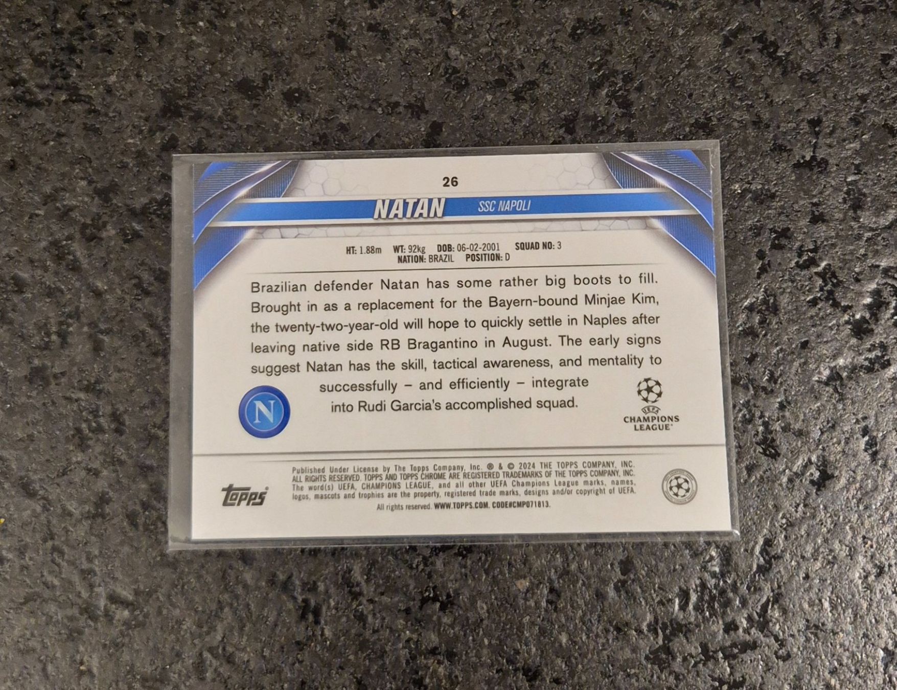 Topps Sammelbilder & Trading cards: Natan RC /399 - Napoli - Topps – Neu (gemäss Beschreibung) aus Burg AG von Danoe 1