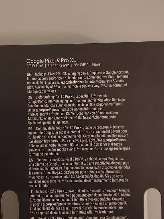 Telefoni cellulari / Smartphones: Google pixel 9 pro xl 256 gb – Usato da Niederdorf venduto da damian1987