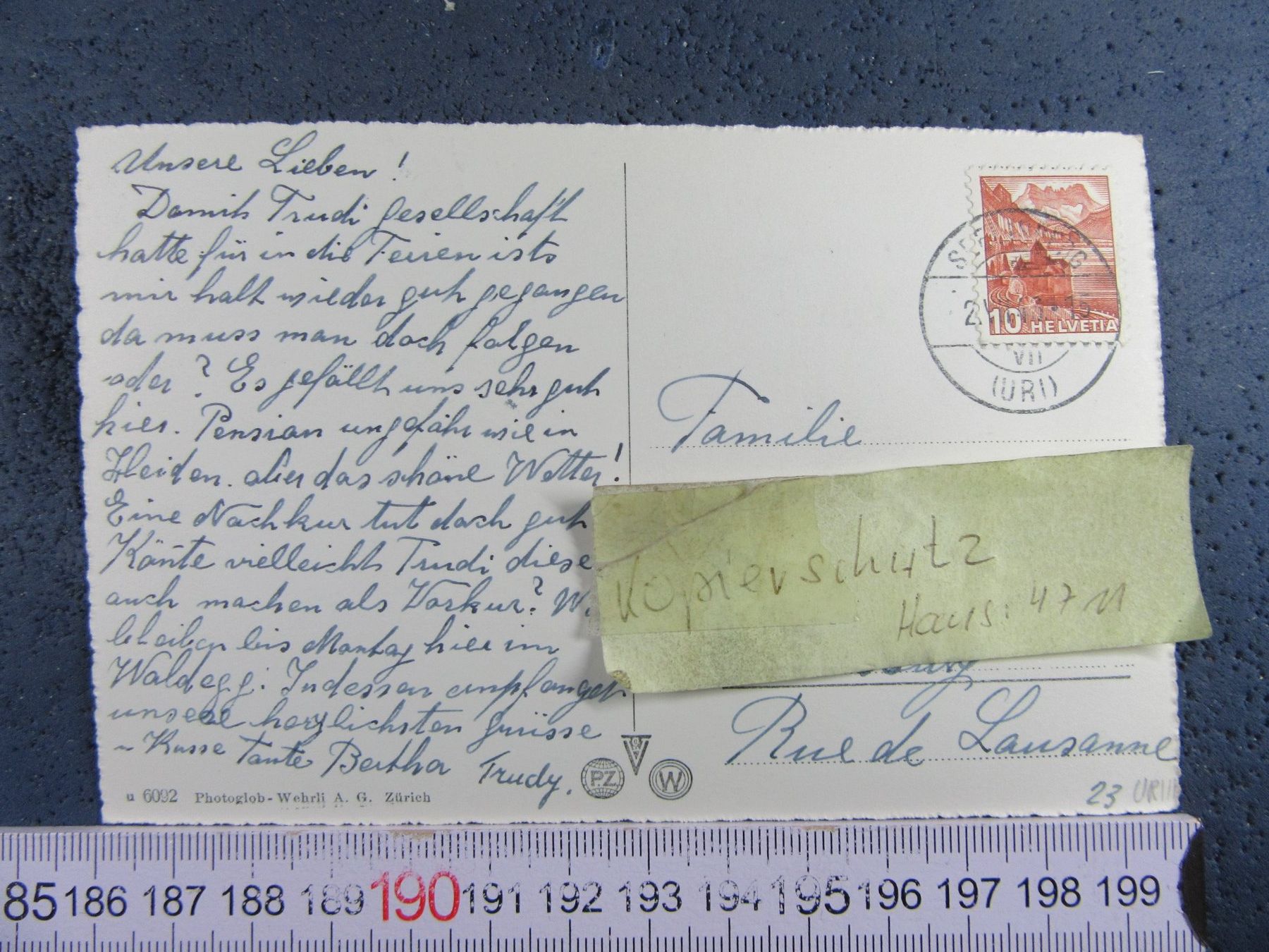 Cartoline postali: SEELISBERG HOTEL WALDEGG URI AK 1943 – Usato da Ettingen venduto da Hausi4711 1