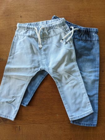 2 H&M Jeans, leichte Hosen mit Tunnelzug