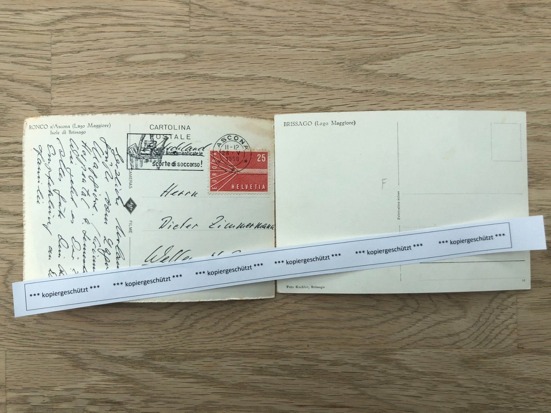 Cartoline postali: Ronco/ Ascona / Brissago alt schön – Usato da Hefenhofen venduto da Bierinder 1