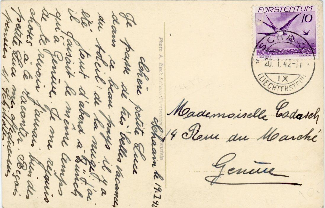 Cartoline postali: Vaduz  FL       um 1942 – Usato da Brig venduto da Valcards54 1