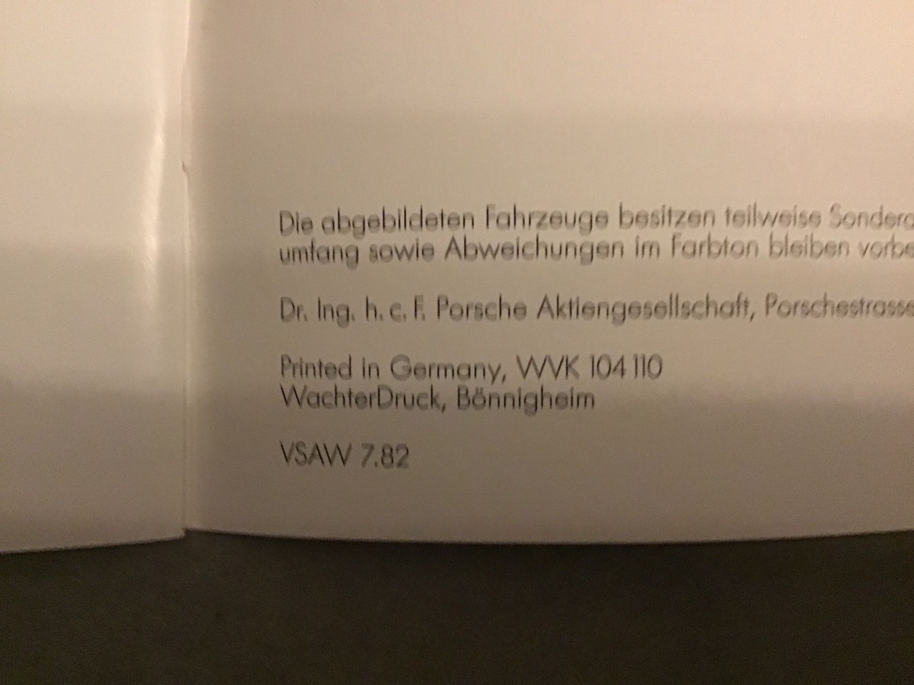 Porsche Dokumente: Porsche Programm Verkaufsprospekt 36 Seiten, Juli 1982 – Gebraucht aus Scherzingen von Starseller62 8
