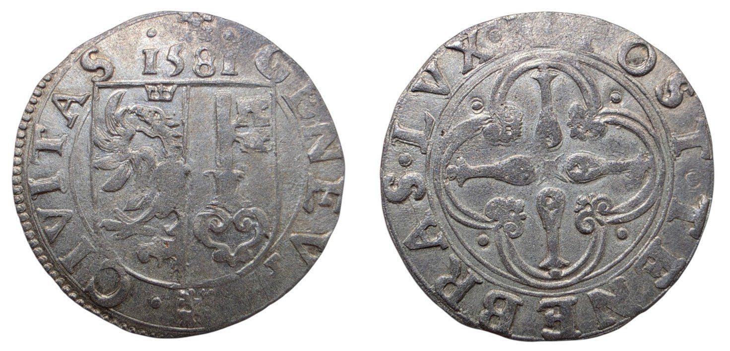 Tutti le monete: Suisse Genève / Genf 3 sols 1581 – Usato da Genève venduto da Numis-Magna