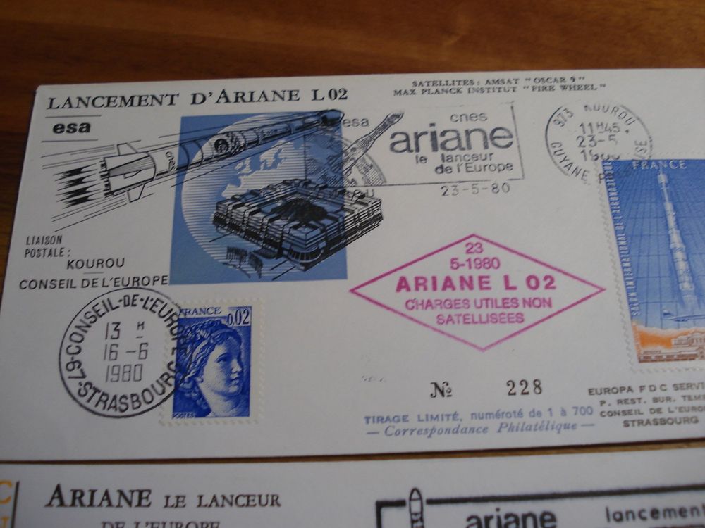 2 Sonderbriefe Frankreich, Ariane, Weltraum, 1979/1980 2