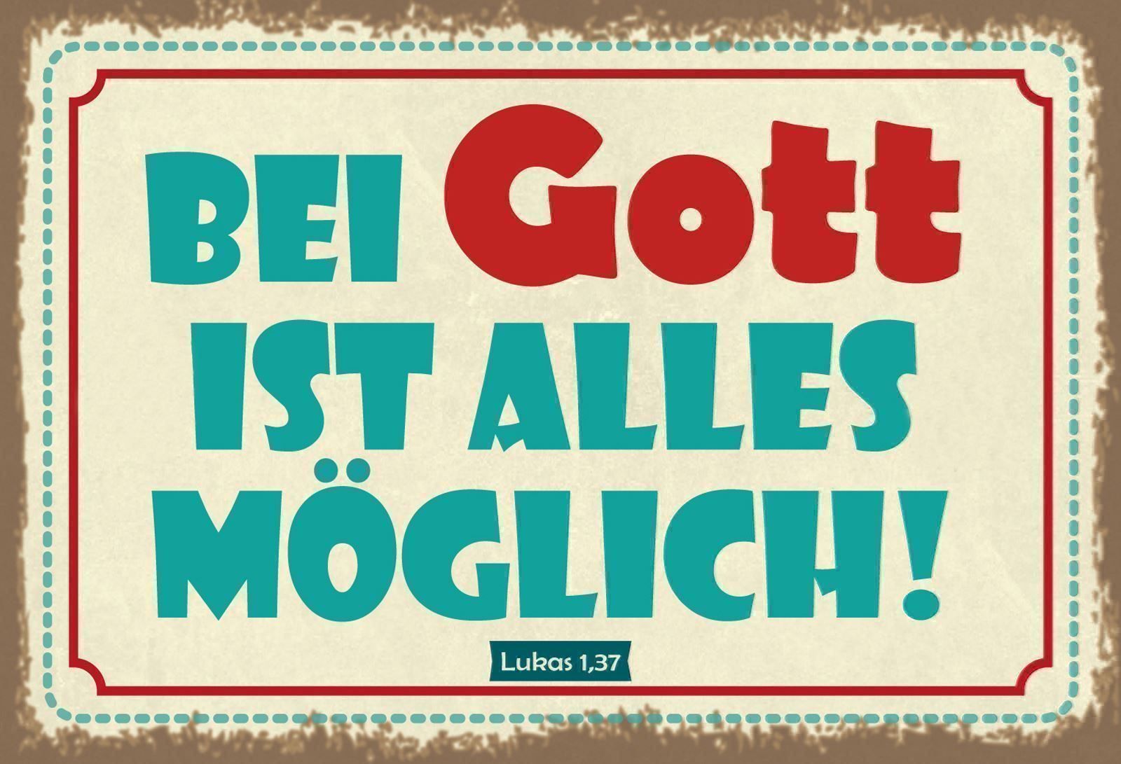 Insegne: Blechschild-BEI GOTT IST ALLES MÖGLICH – Nuovo e nell'imballaggio originale da Rupperswil venduto da big-one-sale