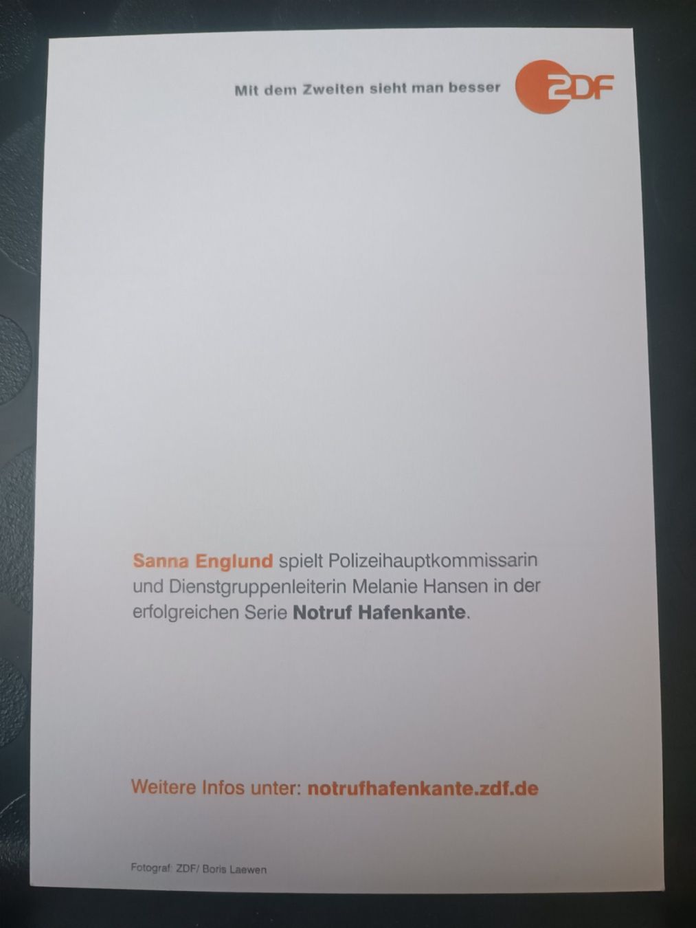 Autogramme: Sanna Englund - handsigniert - Notruf Hafenkante – Gebraucht aus Menziken von Artographs 1