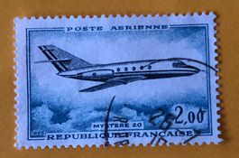 Briefmarke aus Frankreich Dassault Mystère 20 gestempelt 