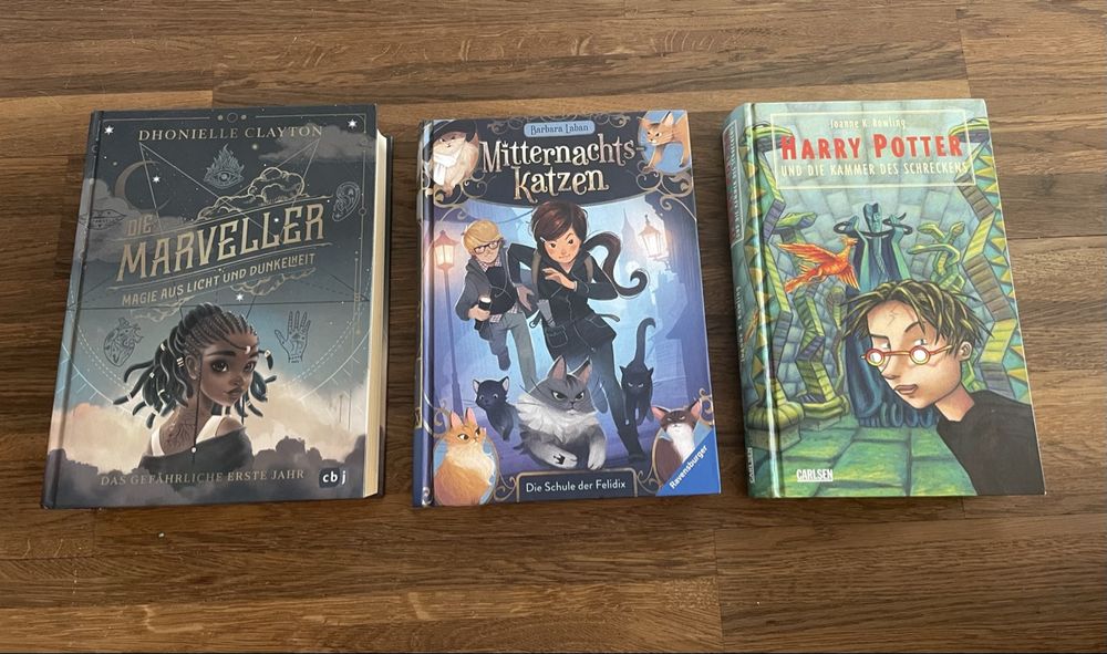 Bücher-Set: Die Marveller, Mitternachtskatzen, Harry Potter (Gebraucht ...