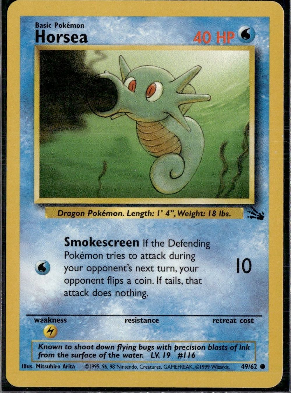 Pokémon Sammelbilder & Trading cards: Horsea 49/62 Fossil – Gebraucht aus Zürich von pokemon_cards