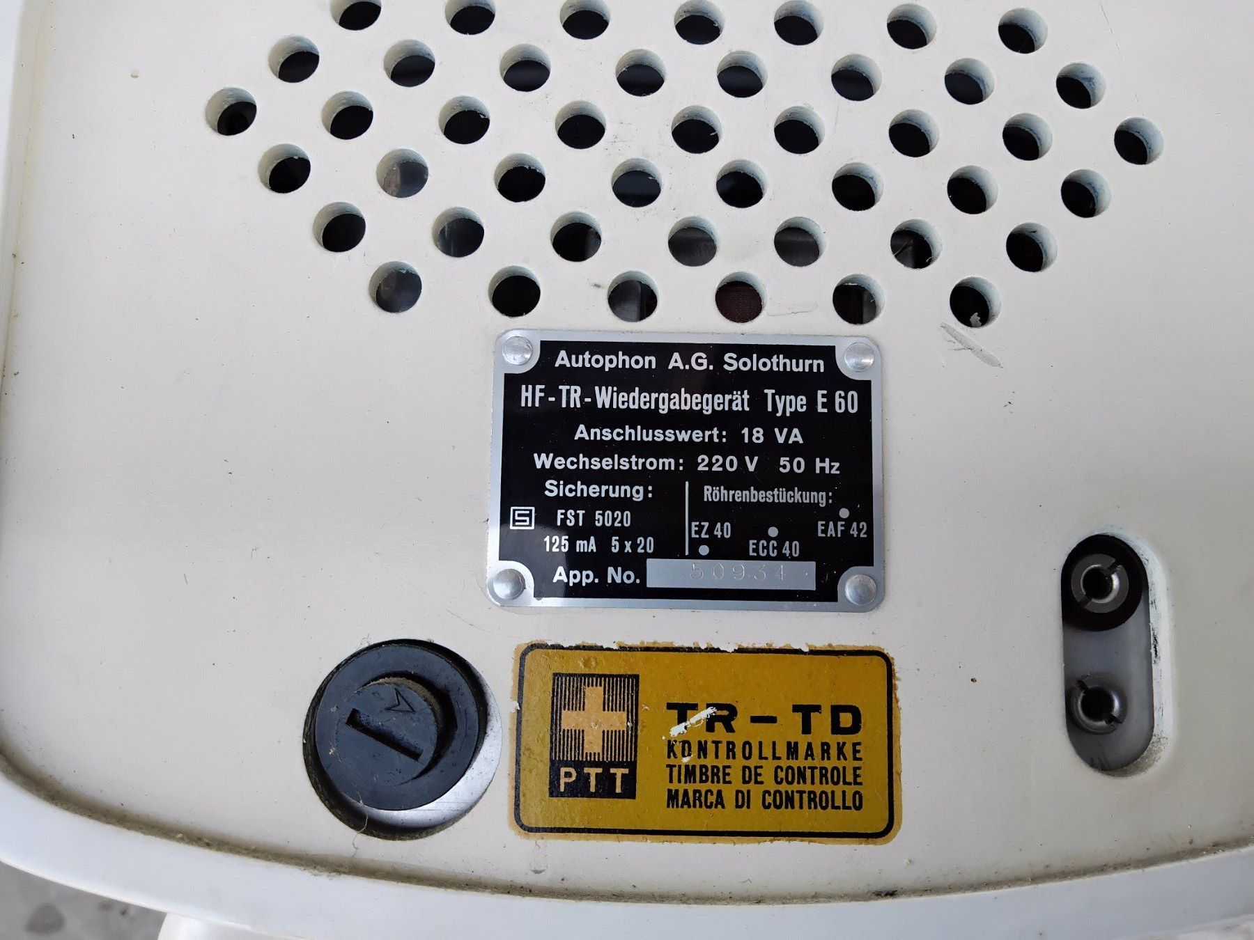 Radio: HF TR Autophon Solothurn Typ E60 Spitalradio – Difettoso da Nuglar venduto da lampa-radio 1