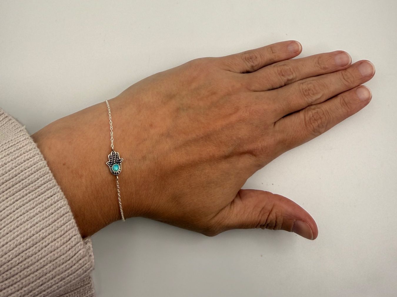 Bracciali & Braccialetti: Bracelet Fatima Hand Silber 925 Opal – Nuovo e nell'imballaggio originale da Zug venduto da gold.schmuck