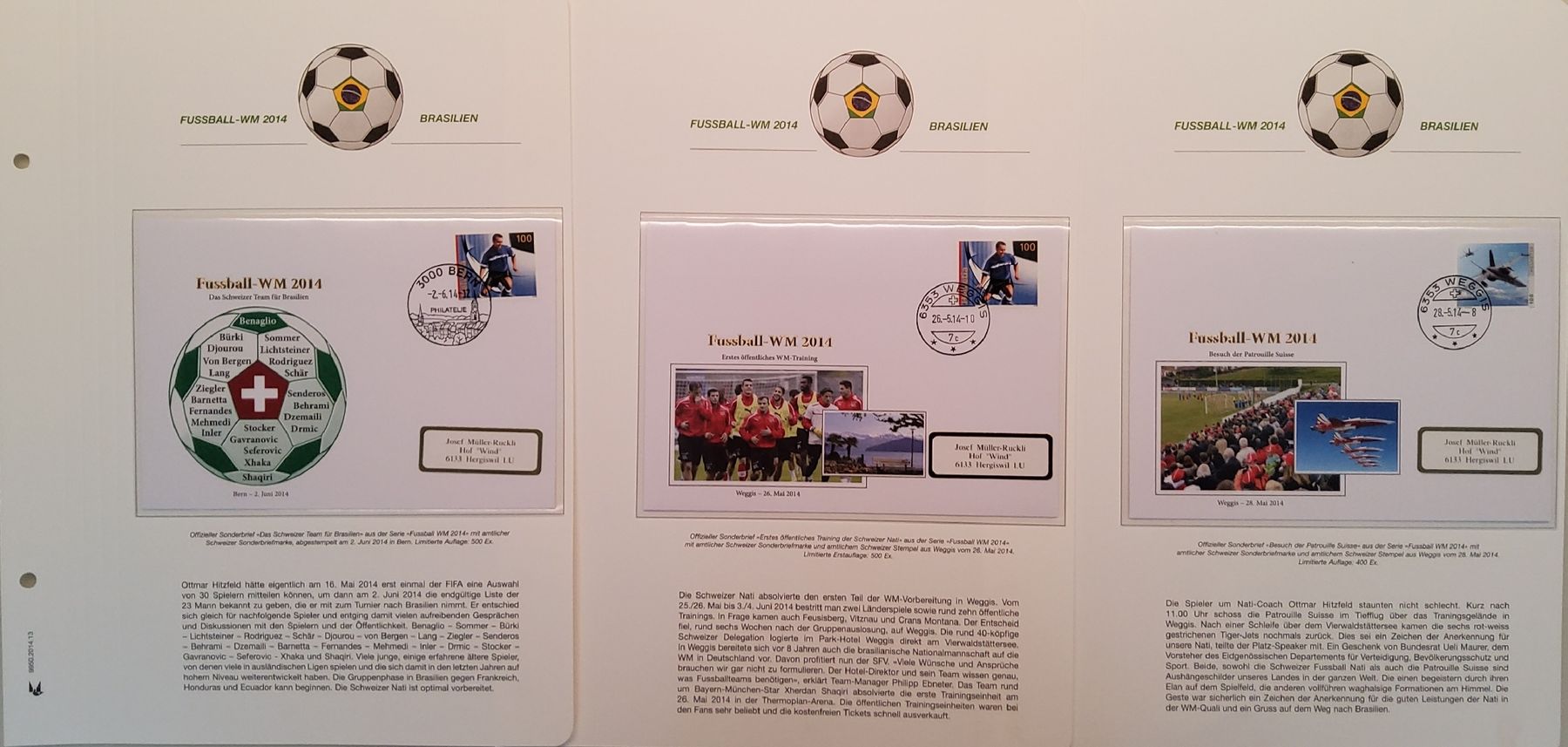 Tutti i francobolli: Fussball WM 2014 - Los 2 - 17 Briefe – Usato da Buchrain venduto da mue_kru 3