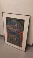 Bilderrahmen mit Hundertwasser Bild Kopie 69x100cm