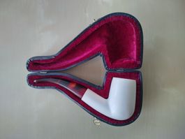 Perfekt erhaltene Meerschaumpfeife in edlem Etui