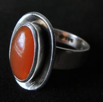 Karneol Silber 800 Fingerring Gr. 54