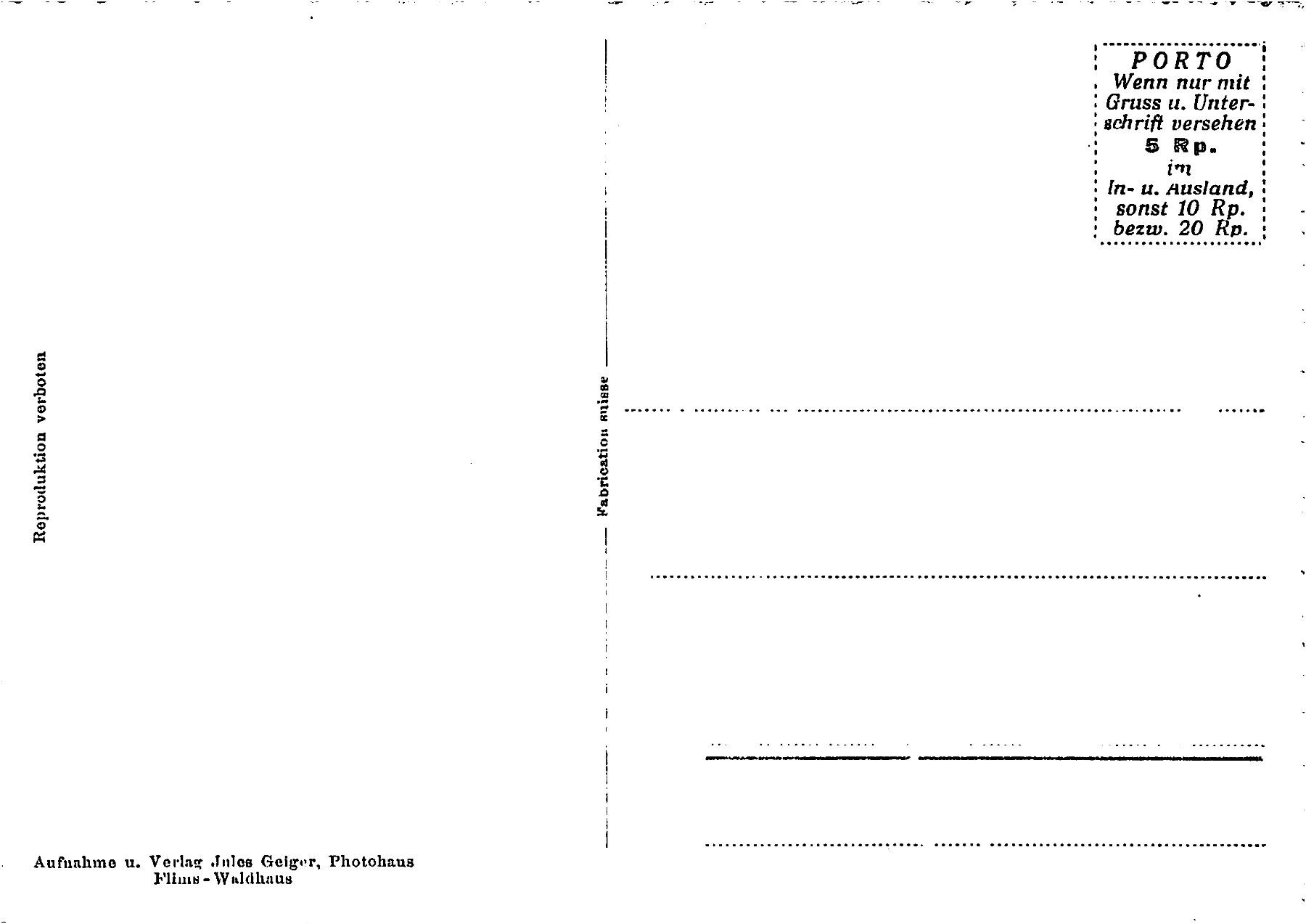 Ansichtskarten: Flims, Sesselbahn, Naraus – Gebraucht aus Ottikon b.Kemptth. von Neptun1974 1