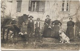 Landwirtschaft/Bauernfamilie 1920 mit Pferd+Hund SG/TG?