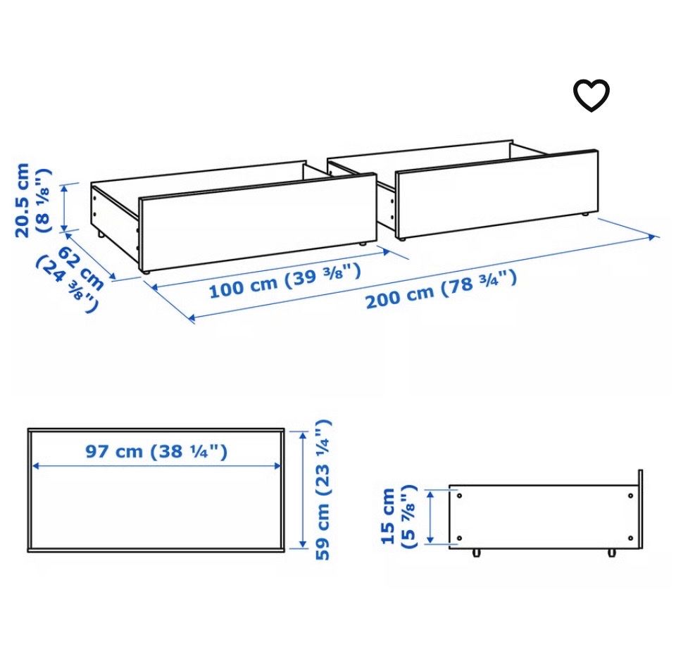 Behälter & Ähnliches: Schubladen weiss 2er Set 100cm x 62cm neu – Gebraucht aus Aegerten von 1994madiba01 2