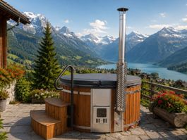 Premium Hot Tub Whirlpool Jacuzzi Badefass Hybridheizung