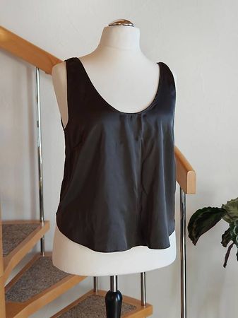 H&M Satin Top Anthrazit XL 44 