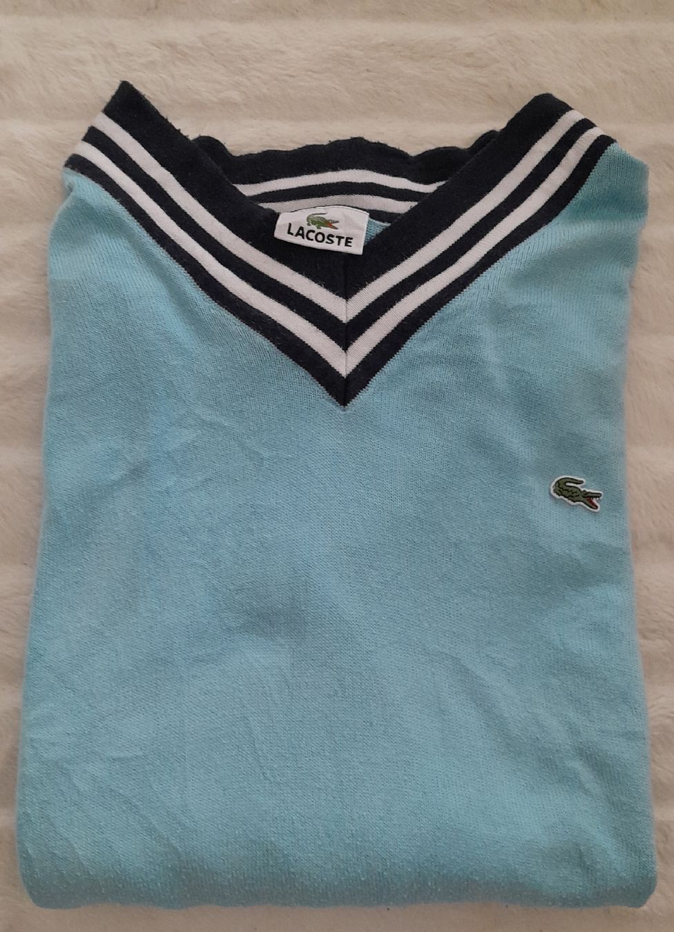 Lacoste Maglioni & Felpe: Pull Lacoste vintage bleu ciel, Taille XL, – Usato da Renens VD venduto da ser_j2fn 5