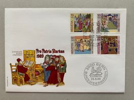 5 FDC Pro Patria Schweizer Bilderchroniken 1989 (Ortsn.)