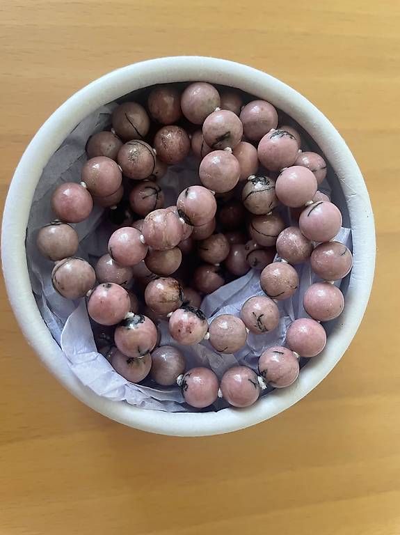 Catenine: Collier en Rhodonite  8 mm  63,5 cm – Usato da Lausanne venduto da nan_mj5q 1