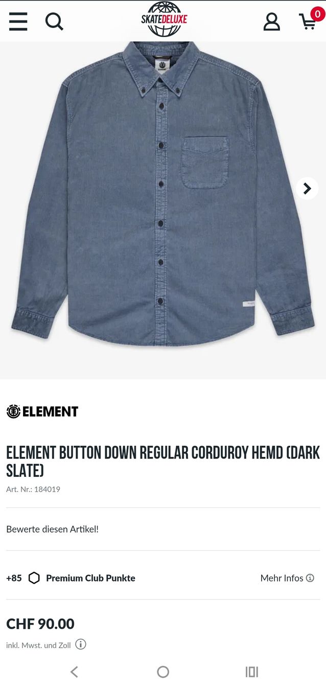 Hemden: Element Hemd Cord Regular blau Grösse M – Neu (gemäss Beschreibung) aus Tägerig von mig_lrs5 1