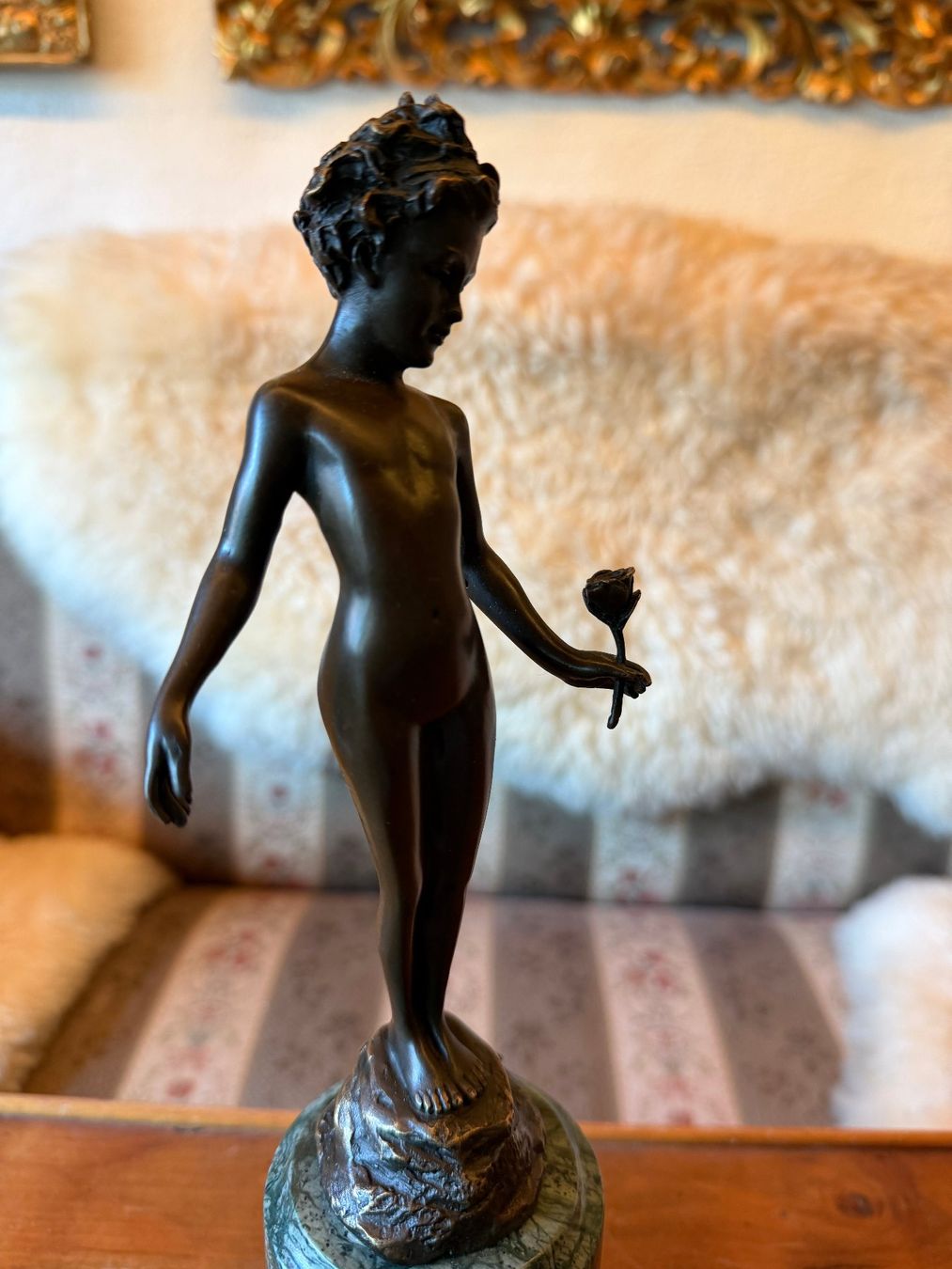 Sculture & Statue: Milo Mädchen mit der Rose, Art Deco, Bronze und Marmor – Usato da Zofingen venduto da Schekke 3