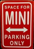 Rusty Blechschild-SPACE FOR MINI PARKING
