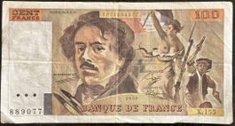 100 Francs Schein von 1989 - Eugene Delacroix - Selten!