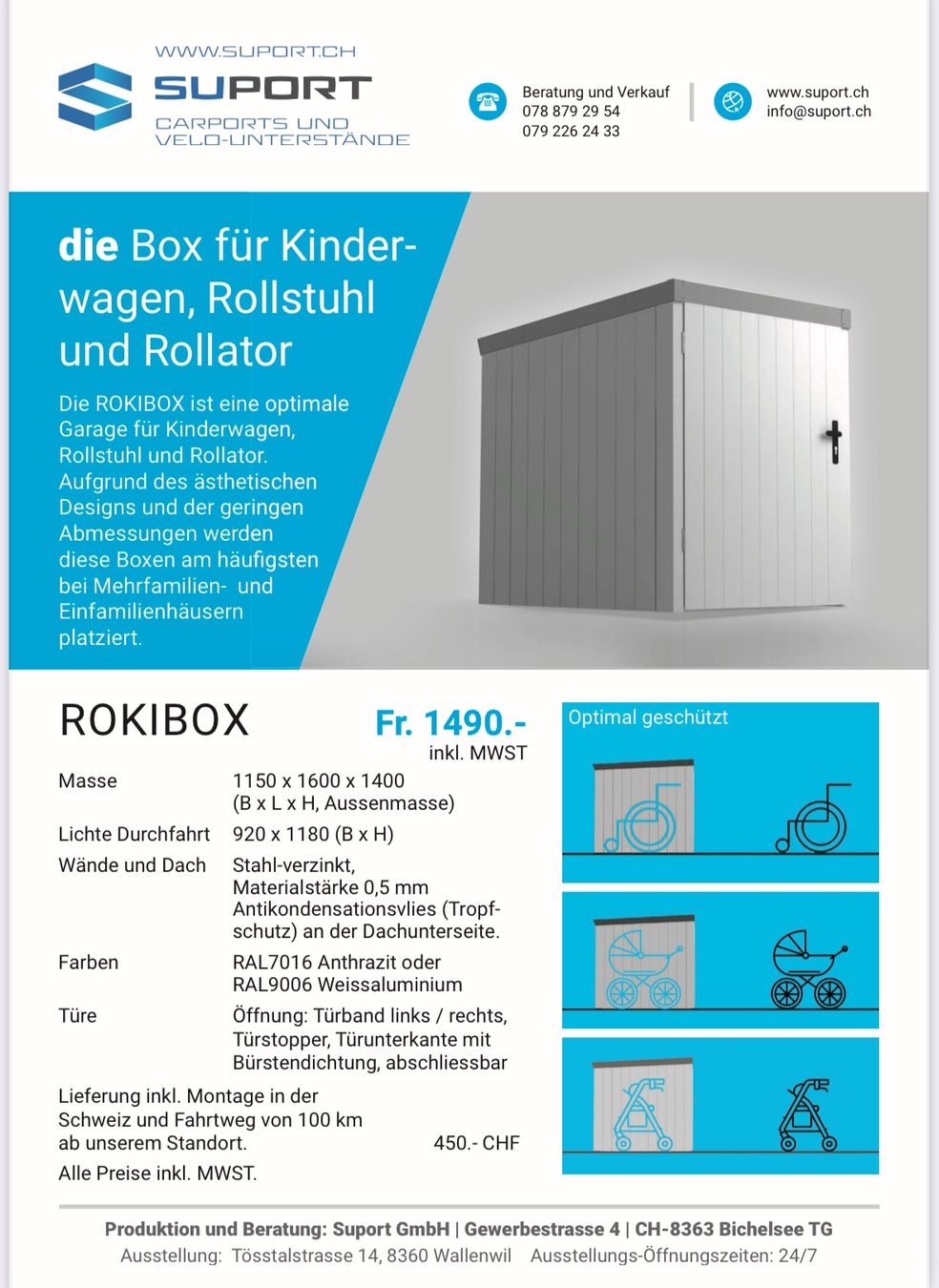 Sedie a rotelle: Suport Rollstuhl oder Kinderwagen Garage Roki – Nuovo e nell'imballaggio originale da Bichelsee venduto da 123Tremp321 6