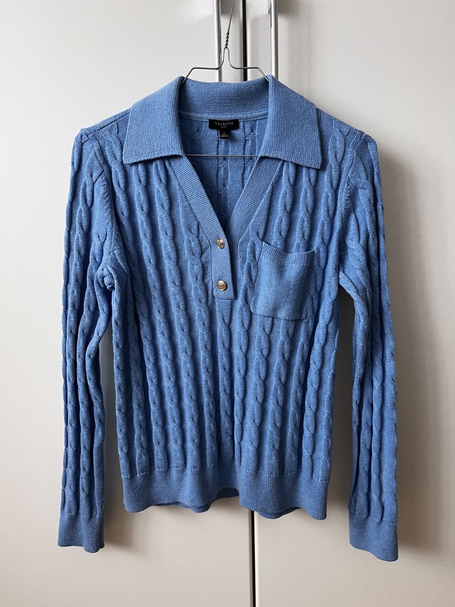 Pulls & Sweat-shirts: Damen Pullover Talbots Zopfmuster blau Gr. S – D'occasion à Zürich par Kleanthy