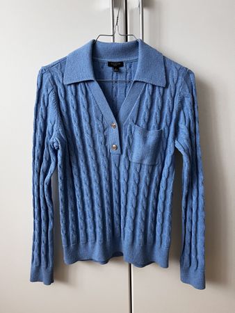 Damen Pullover Talbots Zopfmuster blau Gr. S
