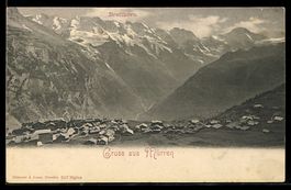 AK Mürren, Ortsansicht und Breithorn
