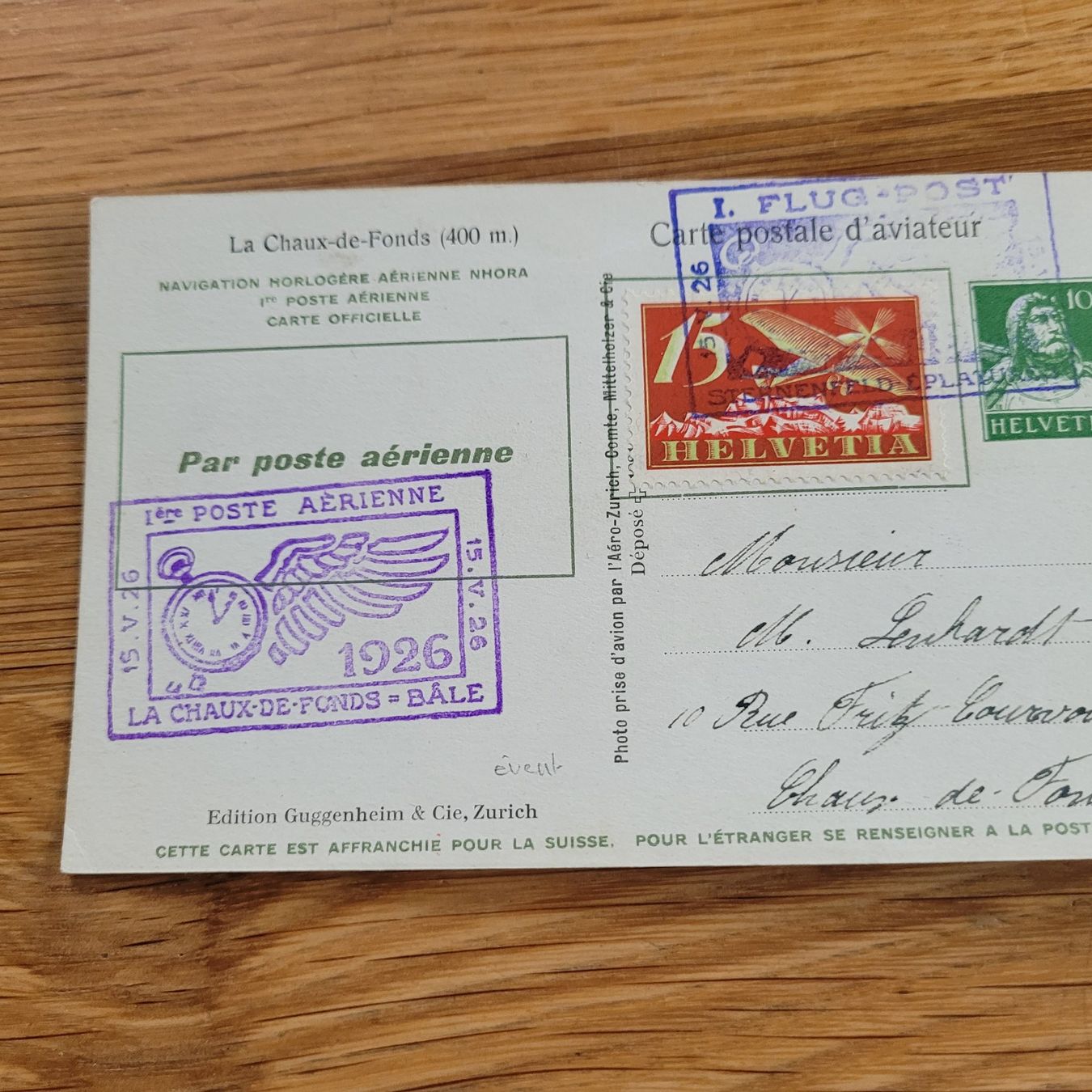Tutti i francobolli: Luftpost 1926 La Chaux De Fonds – Usato da Biel/Bienne venduto da Destockweb