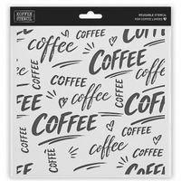 Coffee Schablone 30x30 cm – Nahtloses Seamless Design