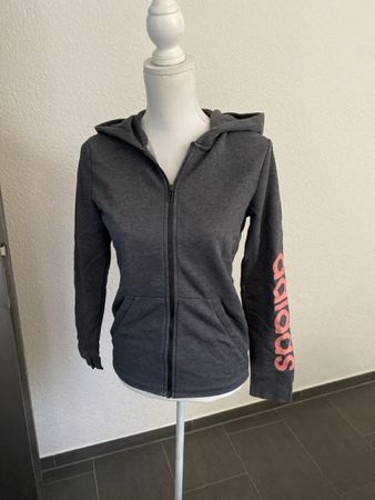 Adidas Kapuzenjacke grau Reissverschluss guter Zustand
