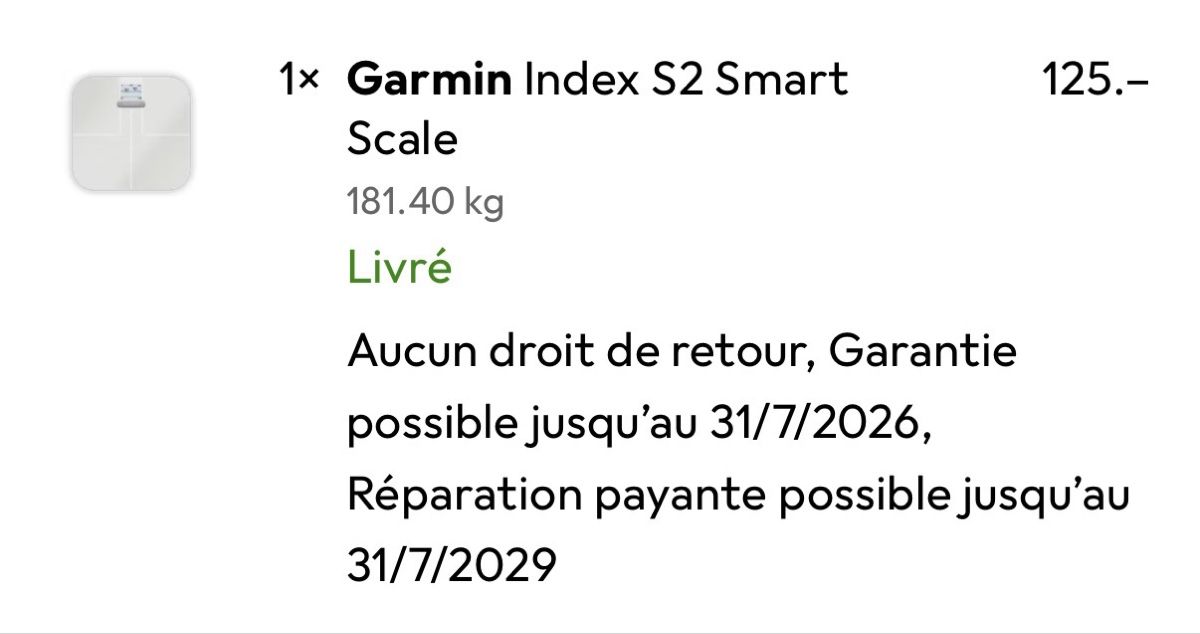 Garmin Bilance pesapersone: Balance GARMIN Index S2 Smart Scale – Usato da Courtepin venduto da mandy67 1