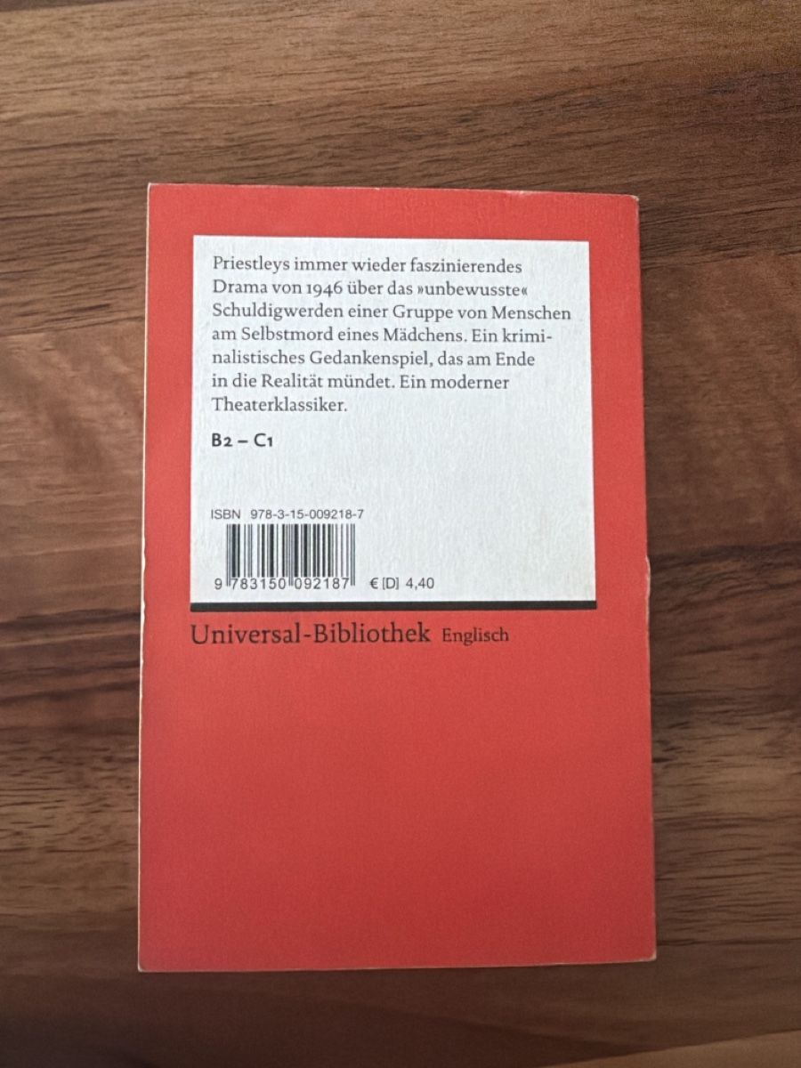 Libri: An Inspector Calls - Reclam Buch – Usato da Wohlen AG venduto da Marcoon 1