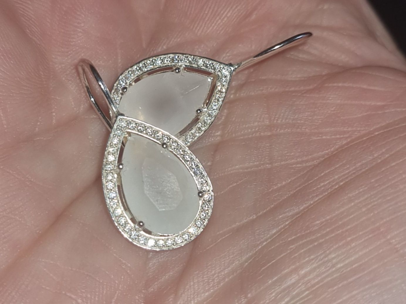 Thomas Sabo Orecchini pendenti & Orecchini a lobo: Thomas Sabo Ohrringe, Silber, mit weissem Stein – Usato da St. Gallen venduto da And_2nk7 2