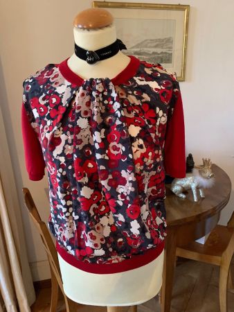 Moschino Pullover mit kurzen Ärmeln Wolle und Seide wie Neu