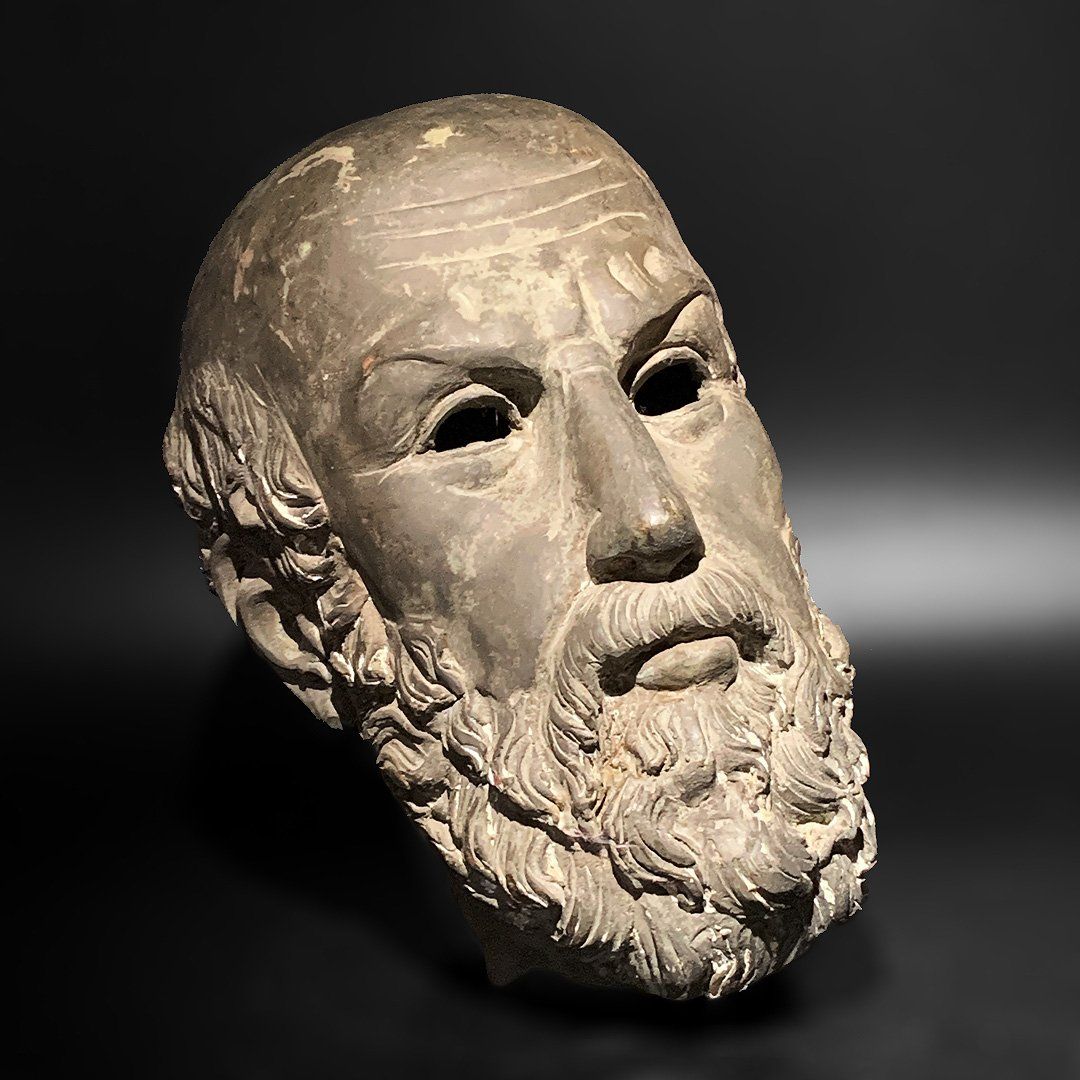 Sculture & Statue: Antiker Bronzekopf des Aischylos – Usato da Luzern venduto da Eukalyptus