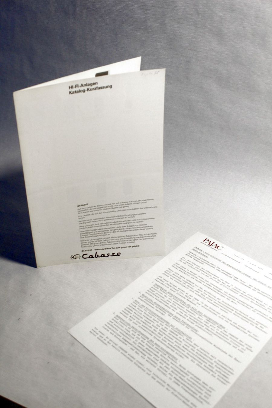 Cabasse Lautsprecher: Original Katalog: CABASSE Komplettes Programm & Infos, 1975 – Gebraucht aus Bern von Vitaneuf
