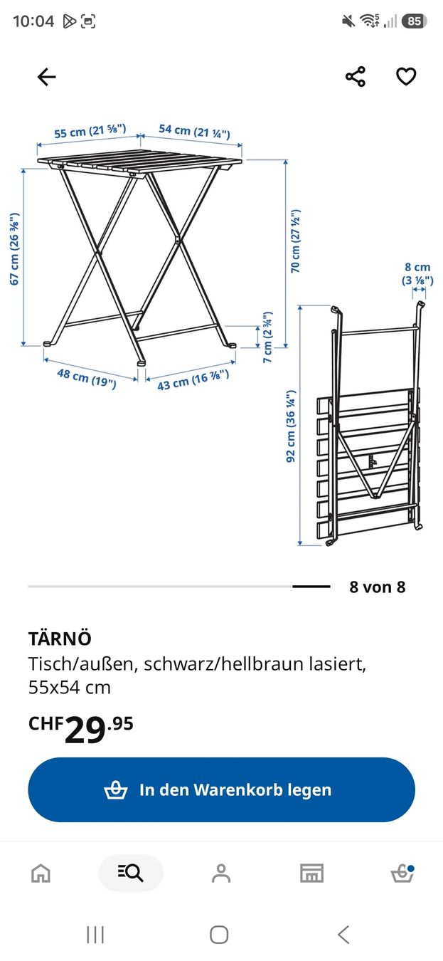 Ikea Tischgruppe: Ikea Gartentisch mit 2 Stühlen – Gebraucht aus Luzern von F.Cremona 3