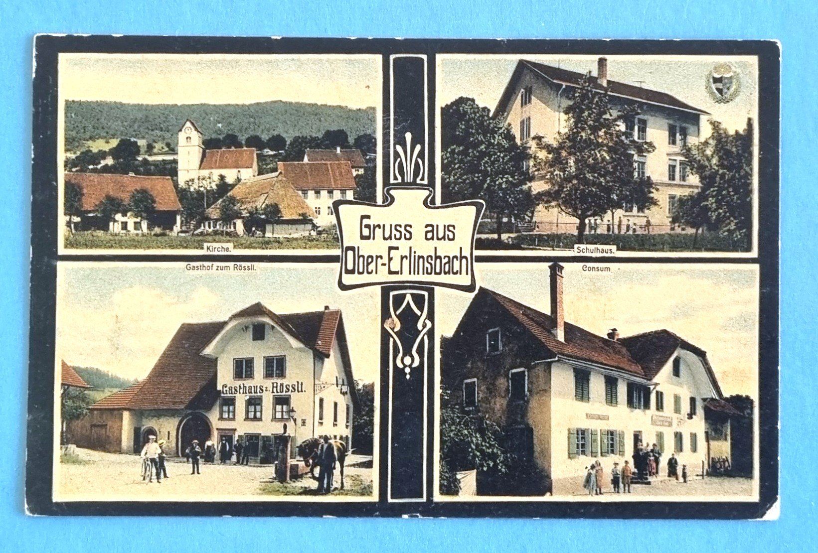 Cartoline postali: Obererlinsbach - Consum - Gasthaus Rössli - 1905 – Usato da Rothrist venduto da RROENK