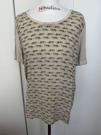 T-Shirt six-o-seven Leo-Muster beige Damen Grösse L-XL